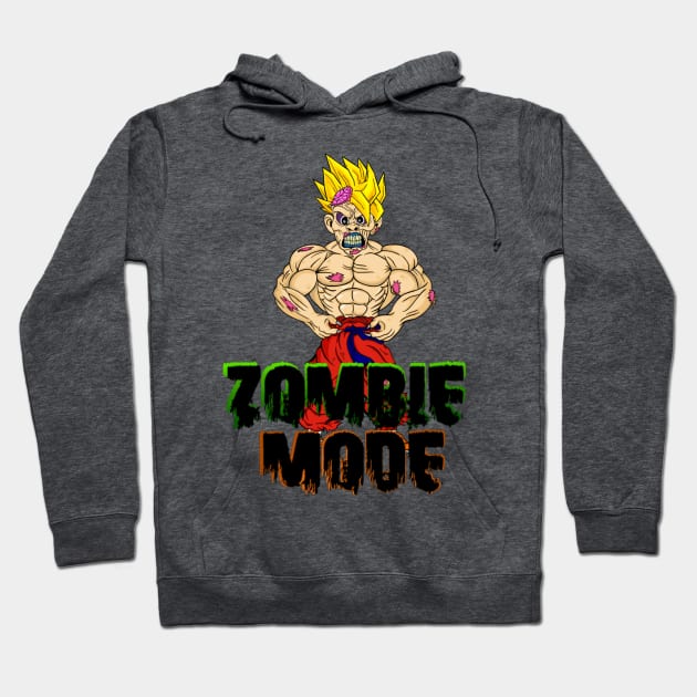 Zombie Goku with Black writing Hoodie by Madness Within